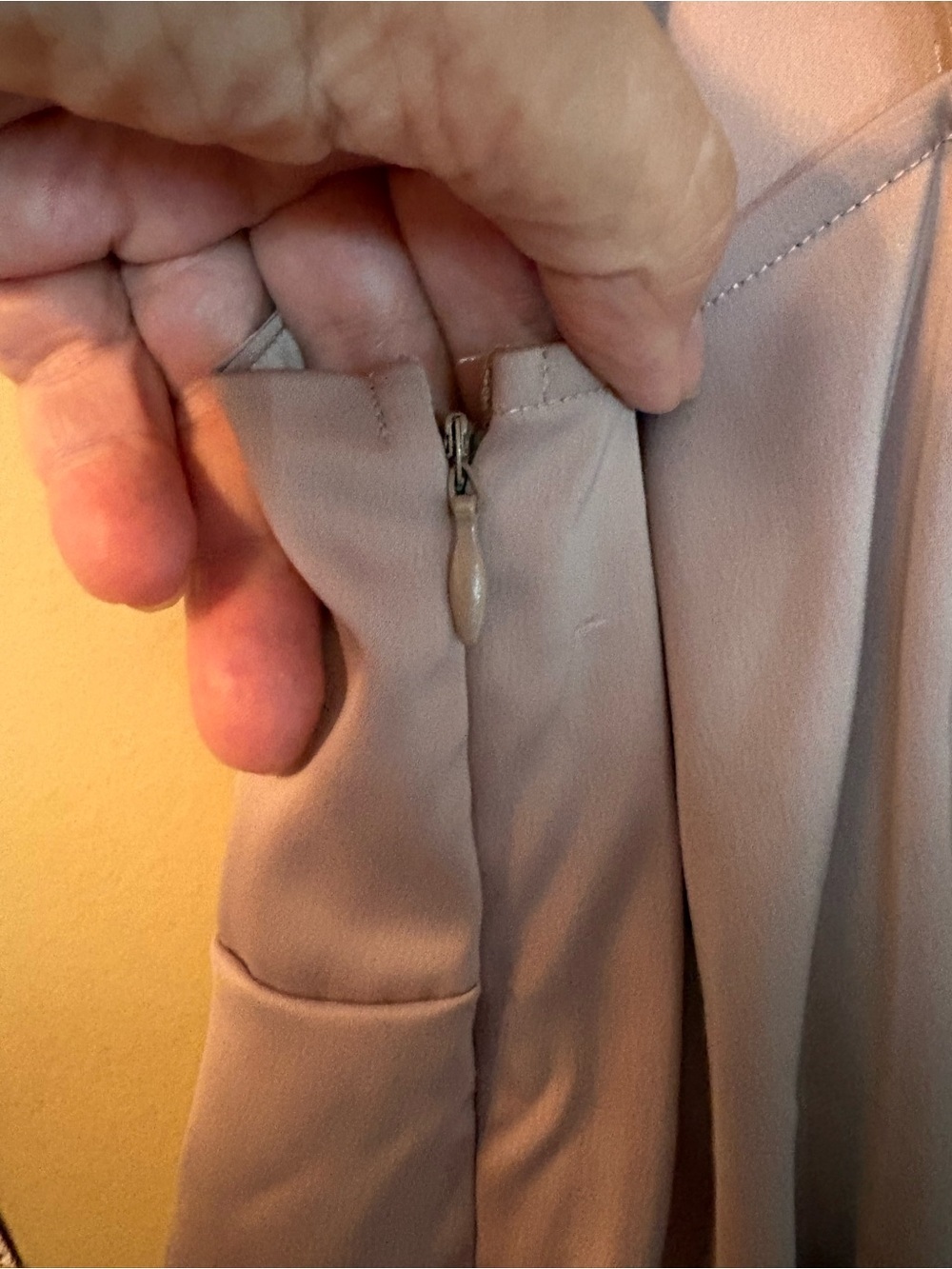 Garage Light Beige Tie-Front Slip Mini Dress - Picture 9 of 10